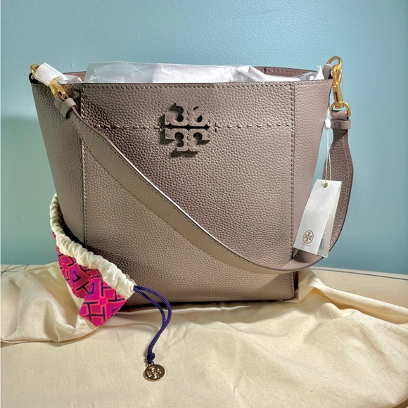 Tory Burch McGraw Hobo in Silver Maple - Picture 1 of 7